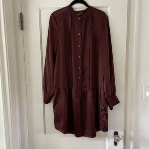Banana Republic Maroon Silk Dress Size 14